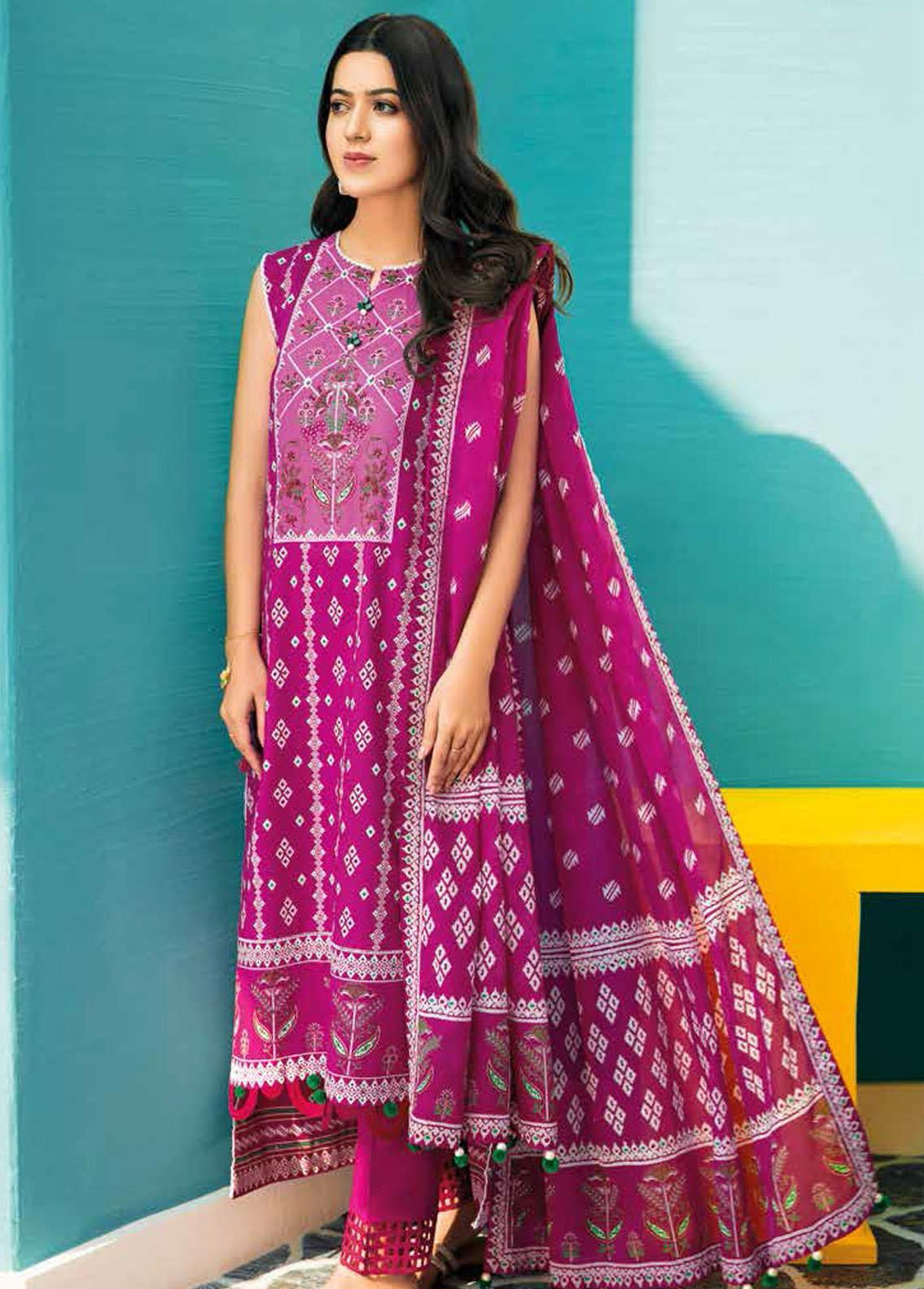Gul Ahmed Embroidered Lawn Suits Unstitched 3 Piece GA22SB CL-22155 A - Summer Collection
