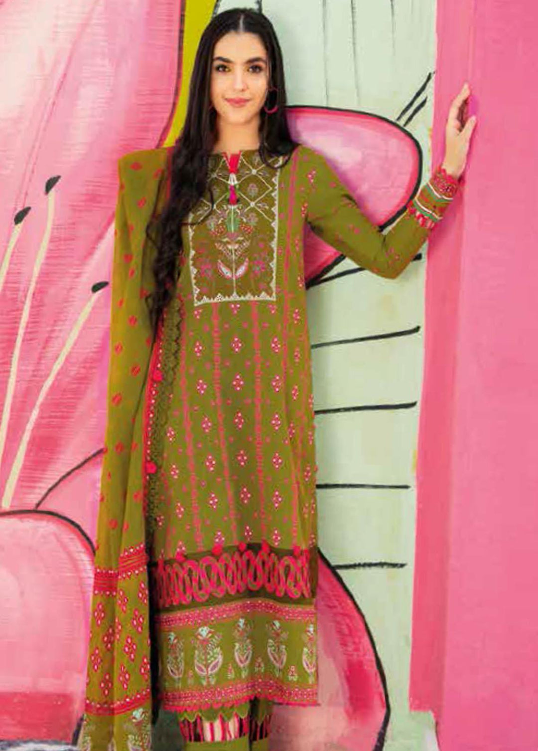 Gul Ahmed Embroidered Lawn Suits Unstitched 3 Piece GA22SB CL-22155 B - Summer Collection