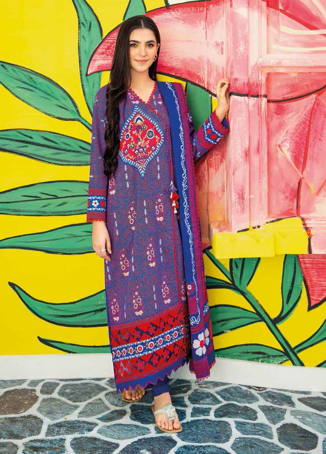 Gul Ahmed Embroidered Lawn Suits Unstitched 3 Piece GA22SB CL-22156 A - Summer Collection