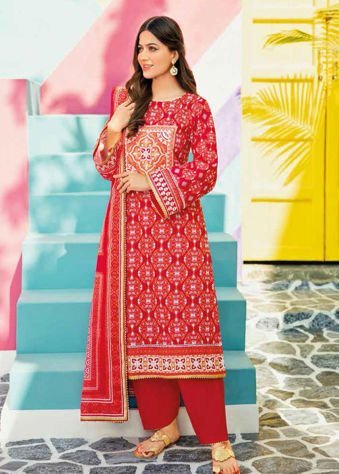 Gul Ahmed Embroidered Lawn Suits Unstitched 3 Piece GA22SB CL-22157 B - Summer Collection