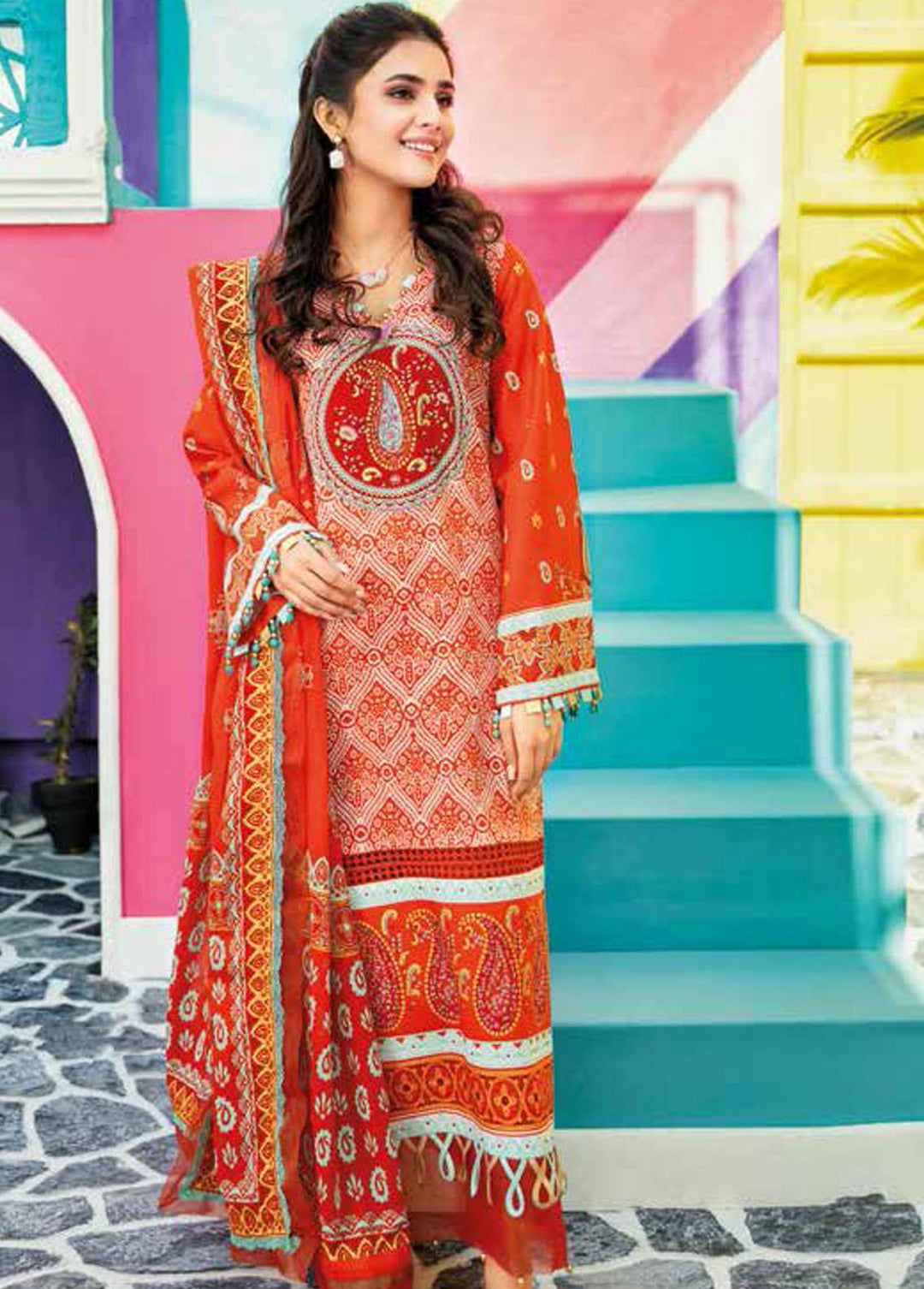 Gul Ahmed Embroidered Lawn Suits Unstitched 3 Piece GA22SB CL-22158 A - Summer Collection