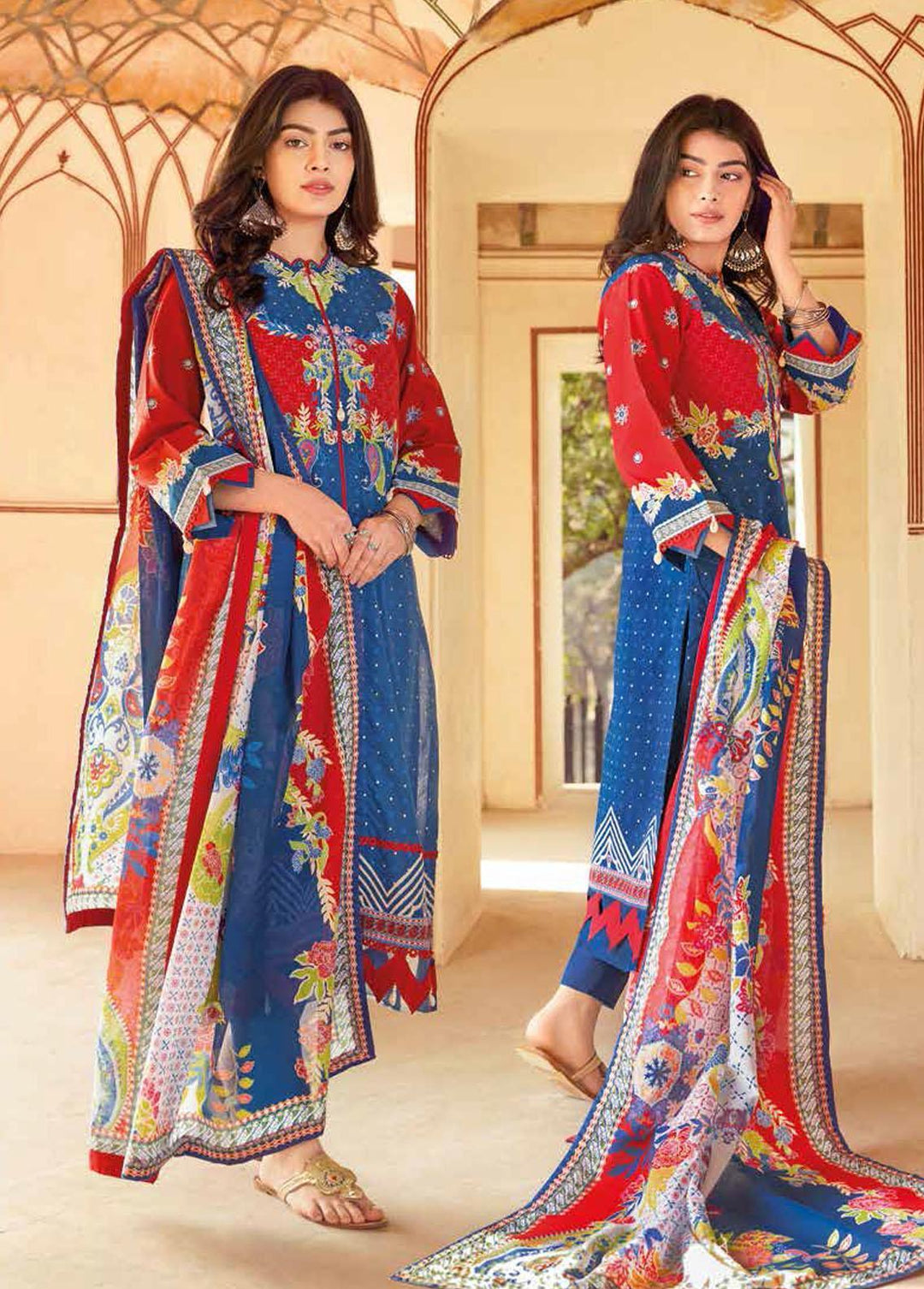Gul Ahmed Printed Lawn Suits Unstitched 3 Piece GA22SB CL-22168 - Summer Collection