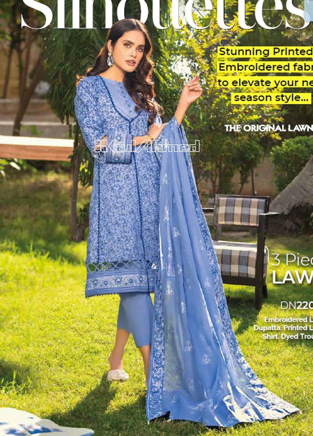 Gul Ahmed Embroidered Lawn Suits Unstitched 3 Piece GA22SB DN-22027 - Summer Collection
