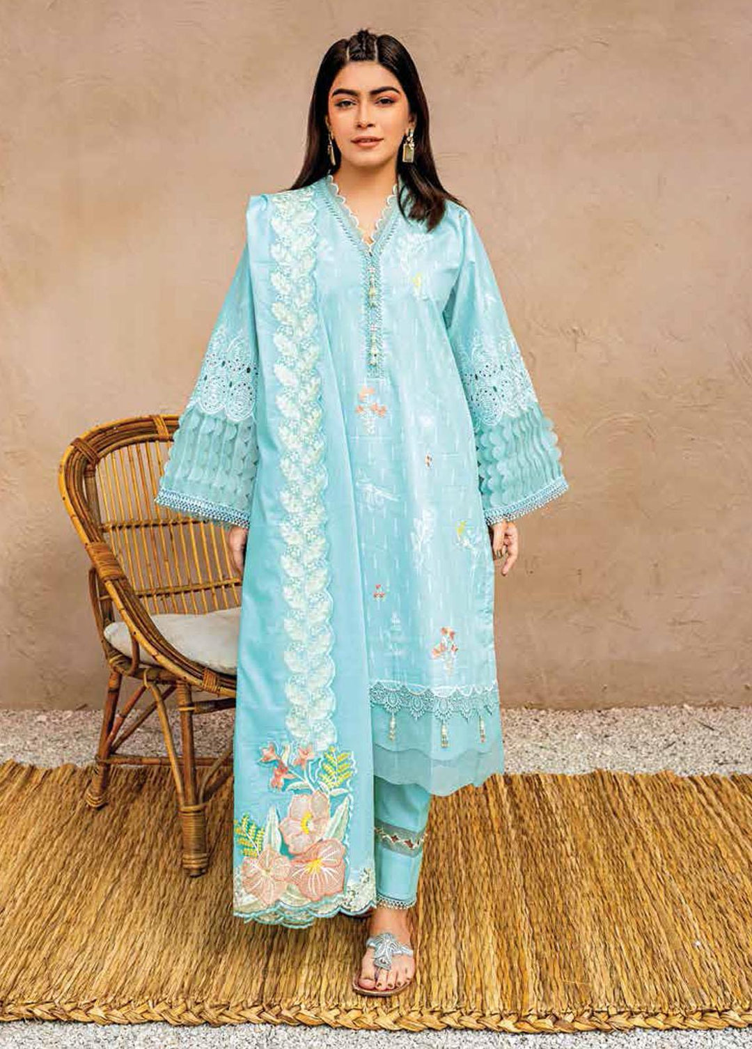 Gul Ahmed Embroidered Lawn Suits Unstitched 3 Piece GA22SB DN-22032 - Summer Collection