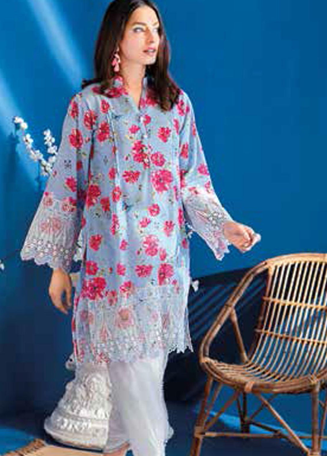 Gul Ahmed Embroidered Lawn Suits Unstitched 2 Piece GA22SB TL-12008 - Summer Collection