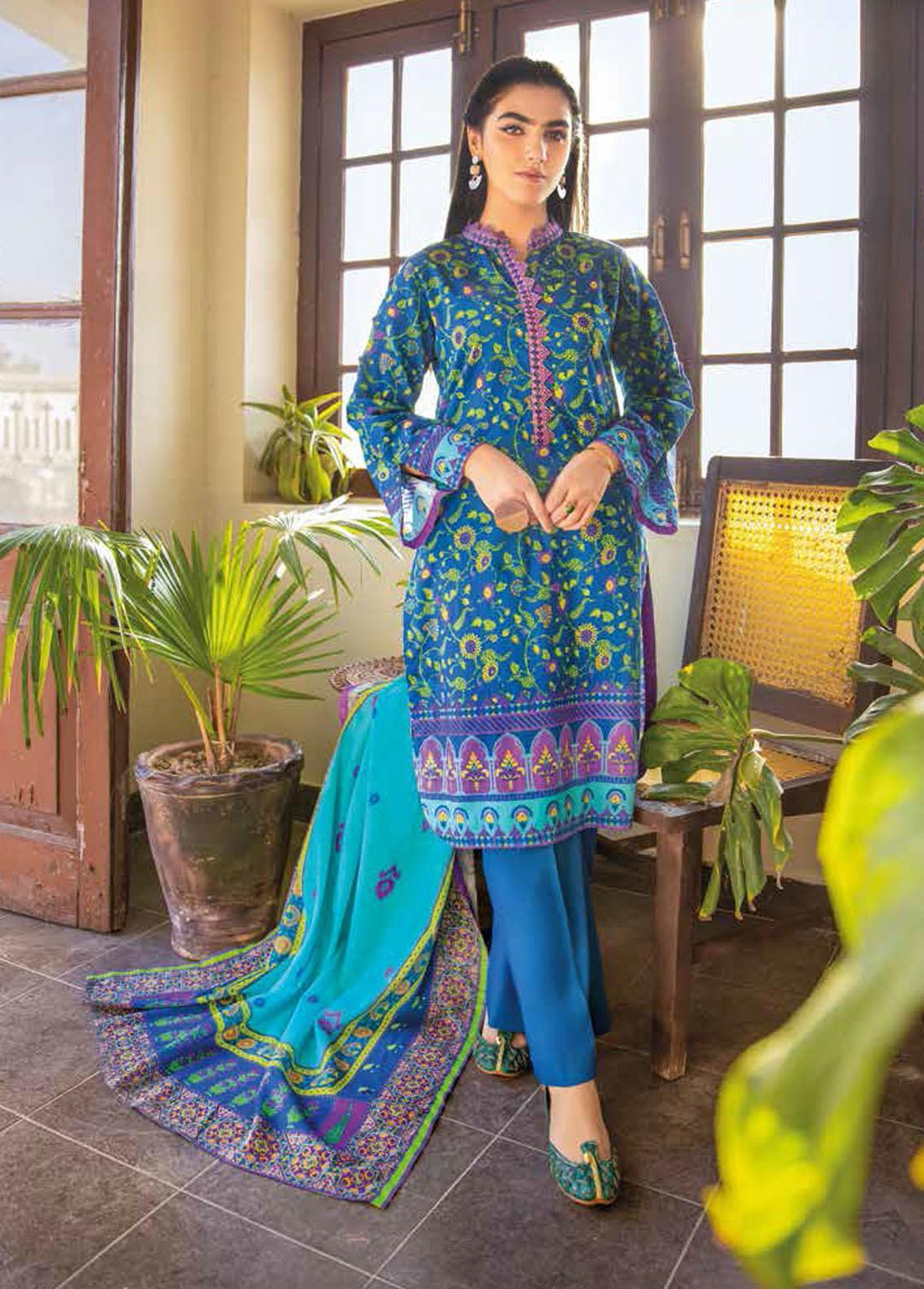 Gul Ahmed Embroidered Lawn Suits Unstitched 2 Piece GA22SB TL-343 - Summer Collection
