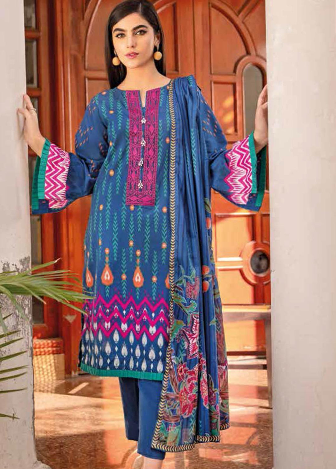 Gul Ahmed Embroidered Lawn Suits Unstitched 2 Piece GA22SB TL-345 - Summer Collection