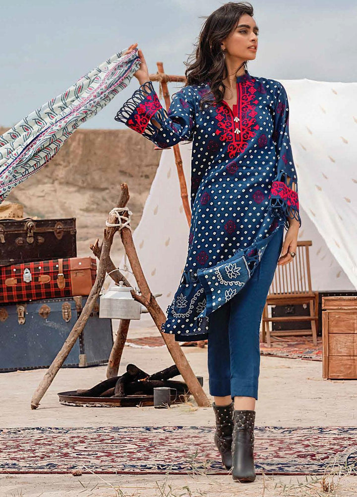 Gul Ahmed Printed Corduroy Suits Unstitched 3 Piece GA21WK CD-12006B - Winter Collection