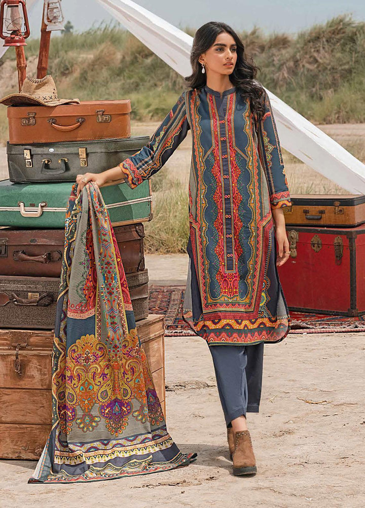 Gul Ahmed Printed Corduroy Suits Unstitched 3 Piece GA21WK CD-12013B - Winter Collection