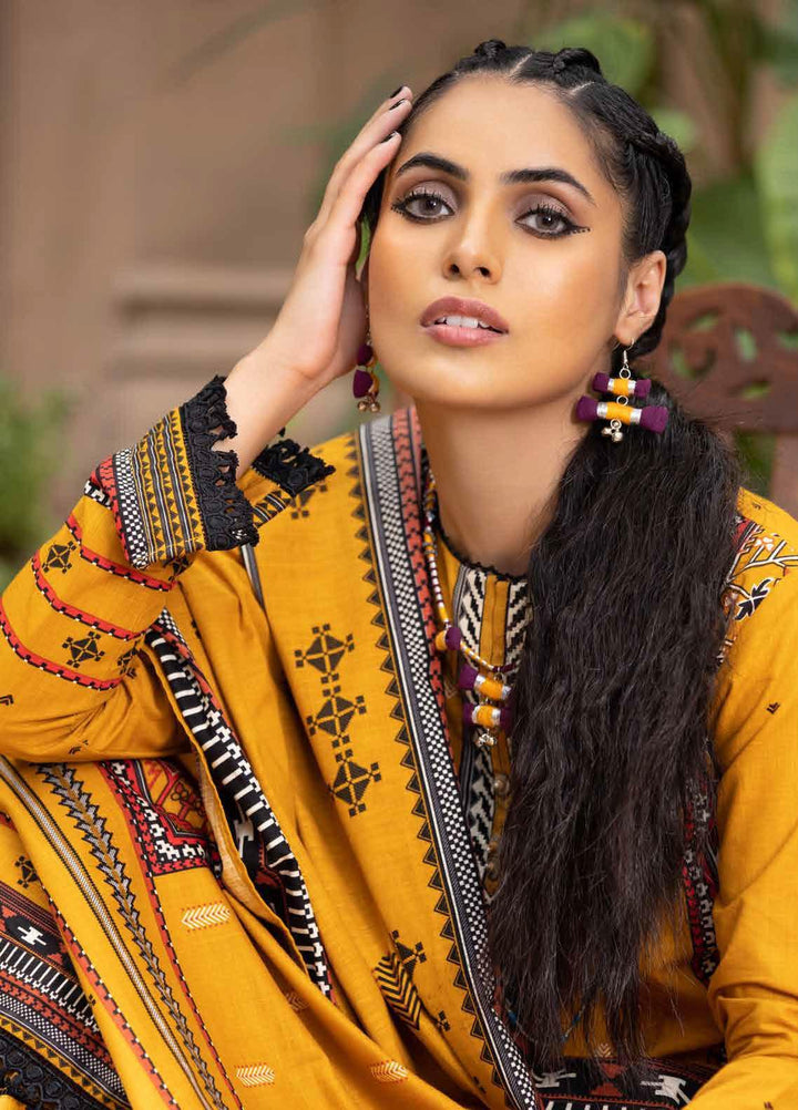Gul Ahmed Printed Khaddar Suits Unstitched 3 Piece GA21WK K-12002 - Winter Collection