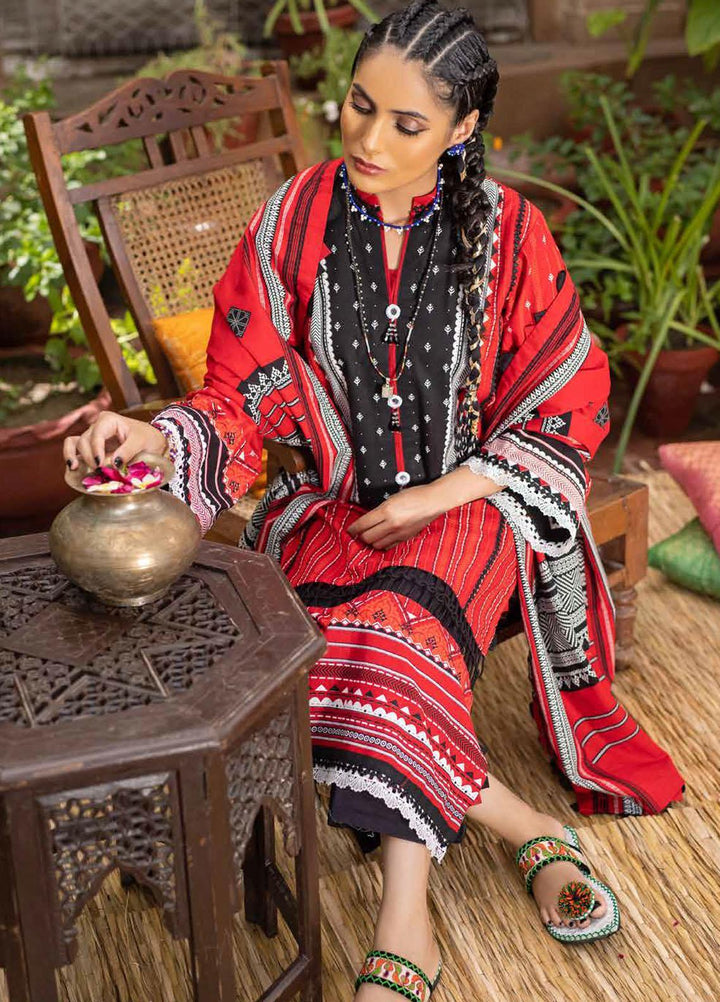 Gul Ahmed Printed Khaddar Suits Unstitched 3 Piece GA21WK K-12004 - Winter Collection