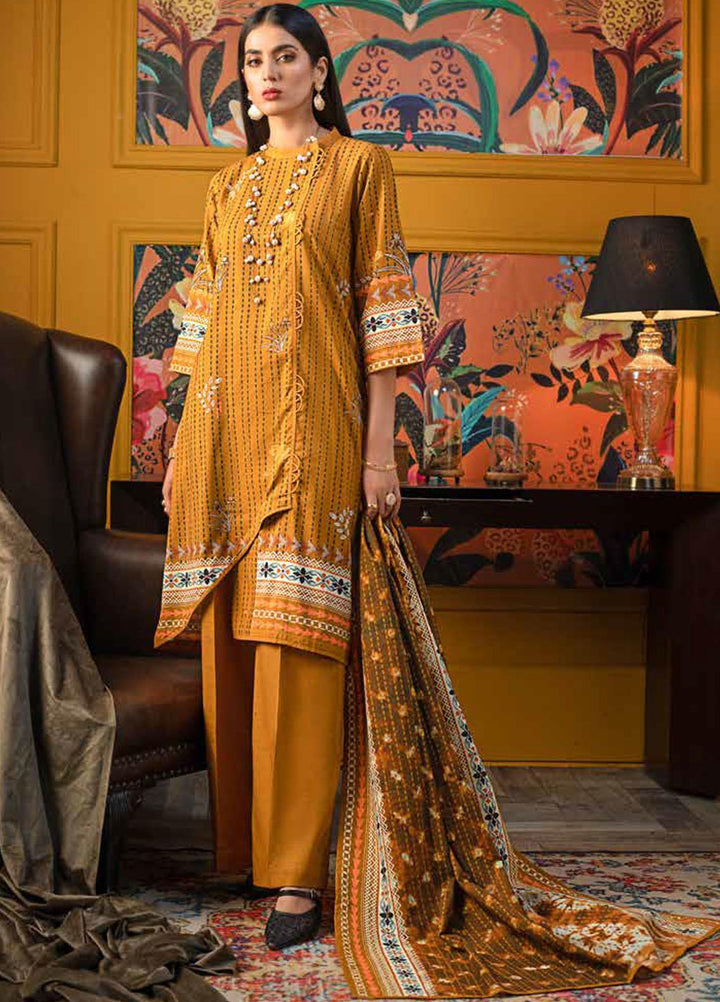 Gul Ahmed Printed Khaddar Suits Unstitched 3 Piece GA21WK K-12038A - Winter Collection