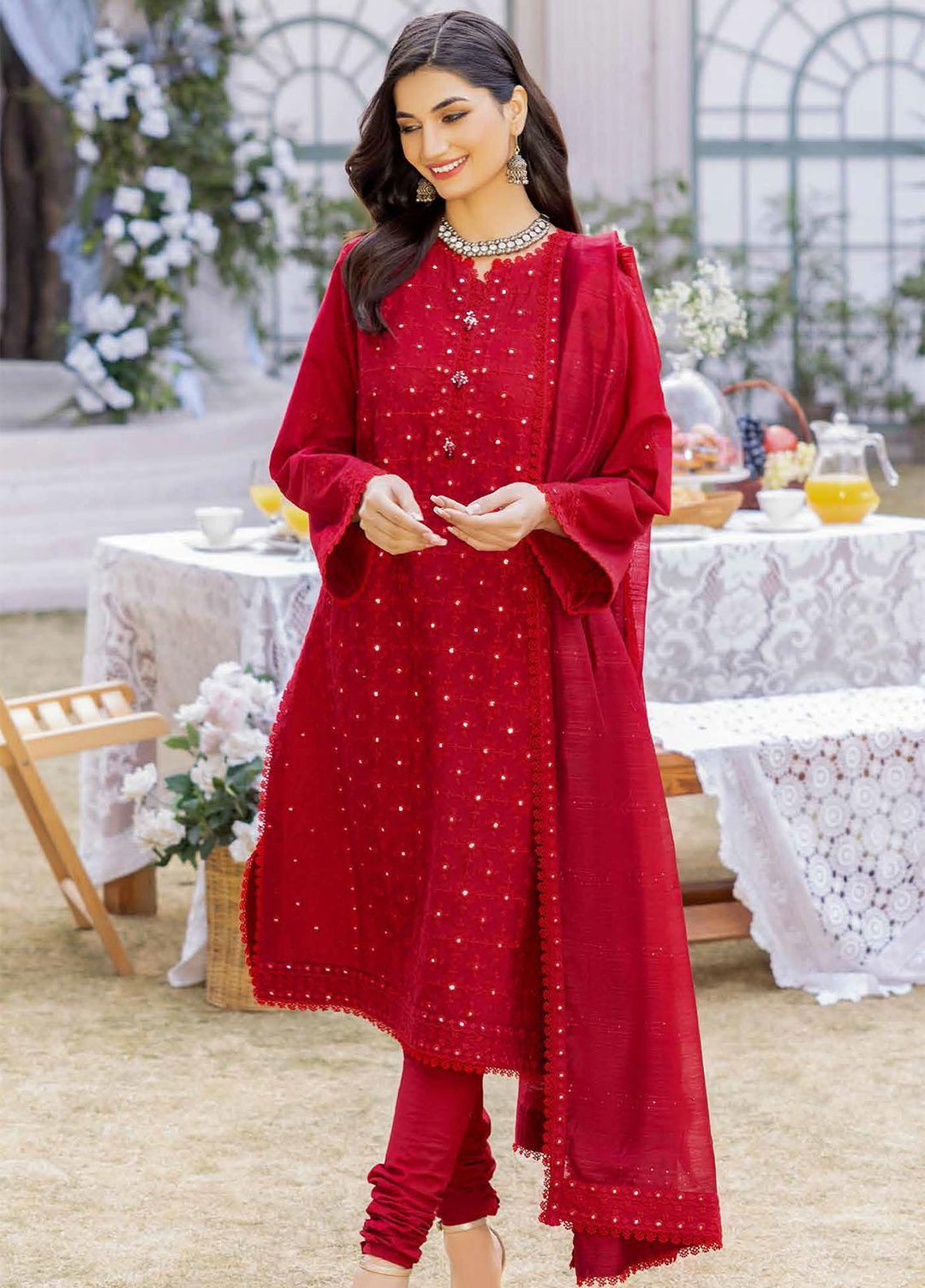 Gul Ahmed Embroidered Lawn Suits Unstitched 3 Piece GA23F CK-32002 - Festive Collection