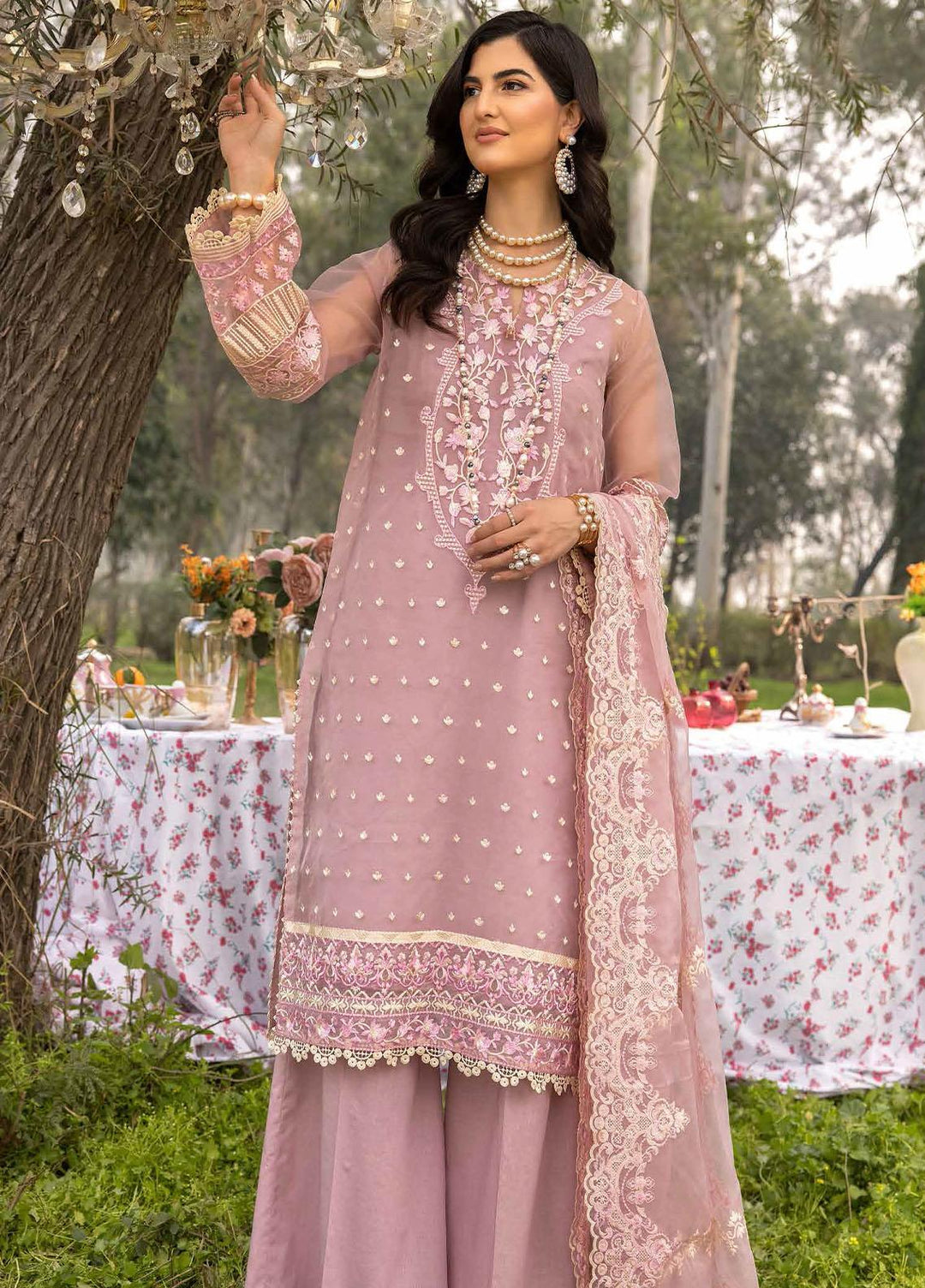 Gul Ahmed Embroidered Organza  Suits Unstitched 3 Piece GA23F FE-32011 - Festive Collection