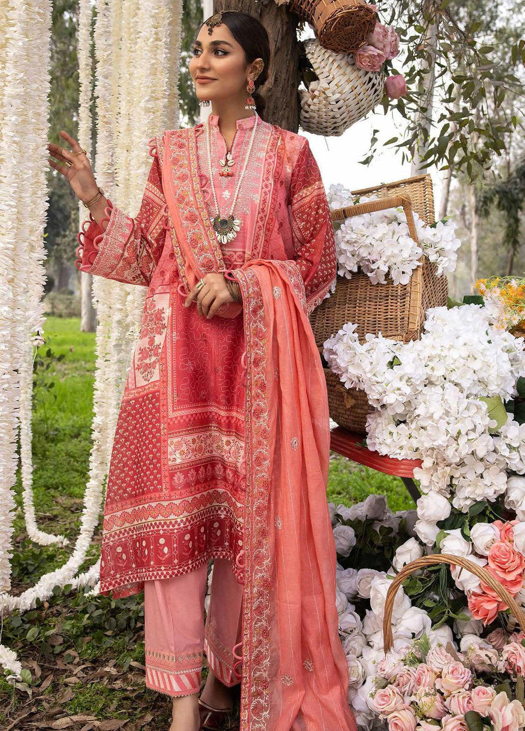 Gul Ahmed Embroidered Lawn Suits Unstitched 3 Piece GA23F FE-32023 - Festive Collection