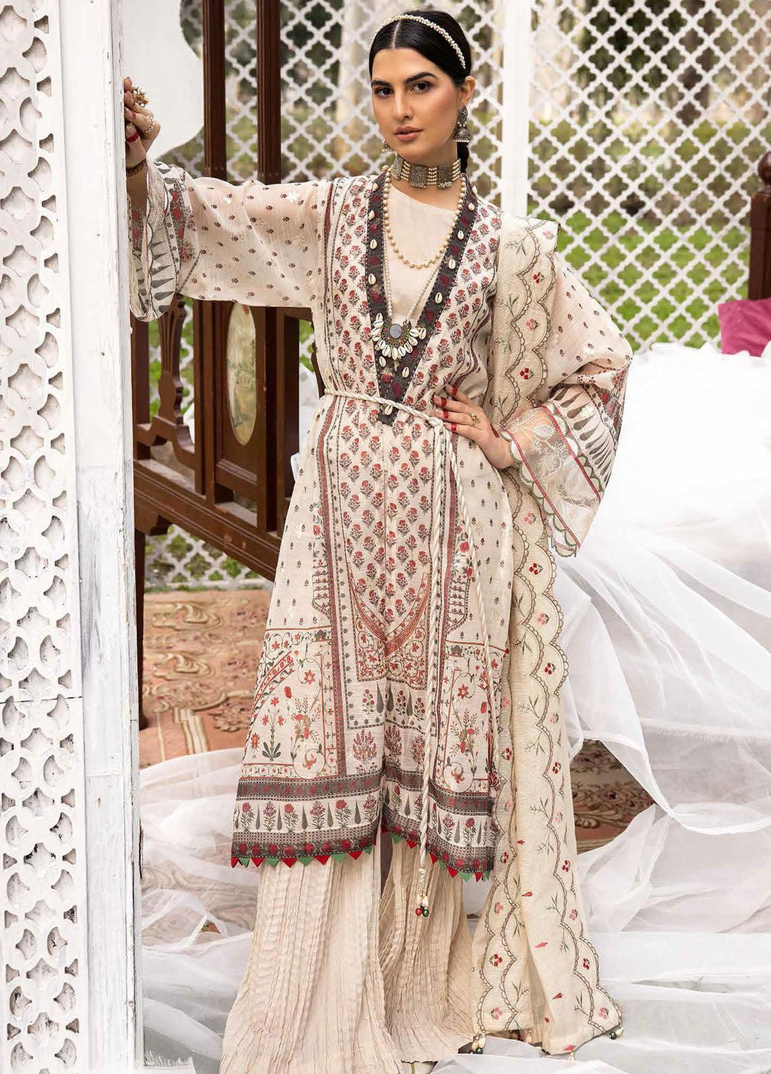 Gul Ahmed Embroidered Lawn Suits Unstitched 3 Piece GA23F FE-32027 - Festive Collection