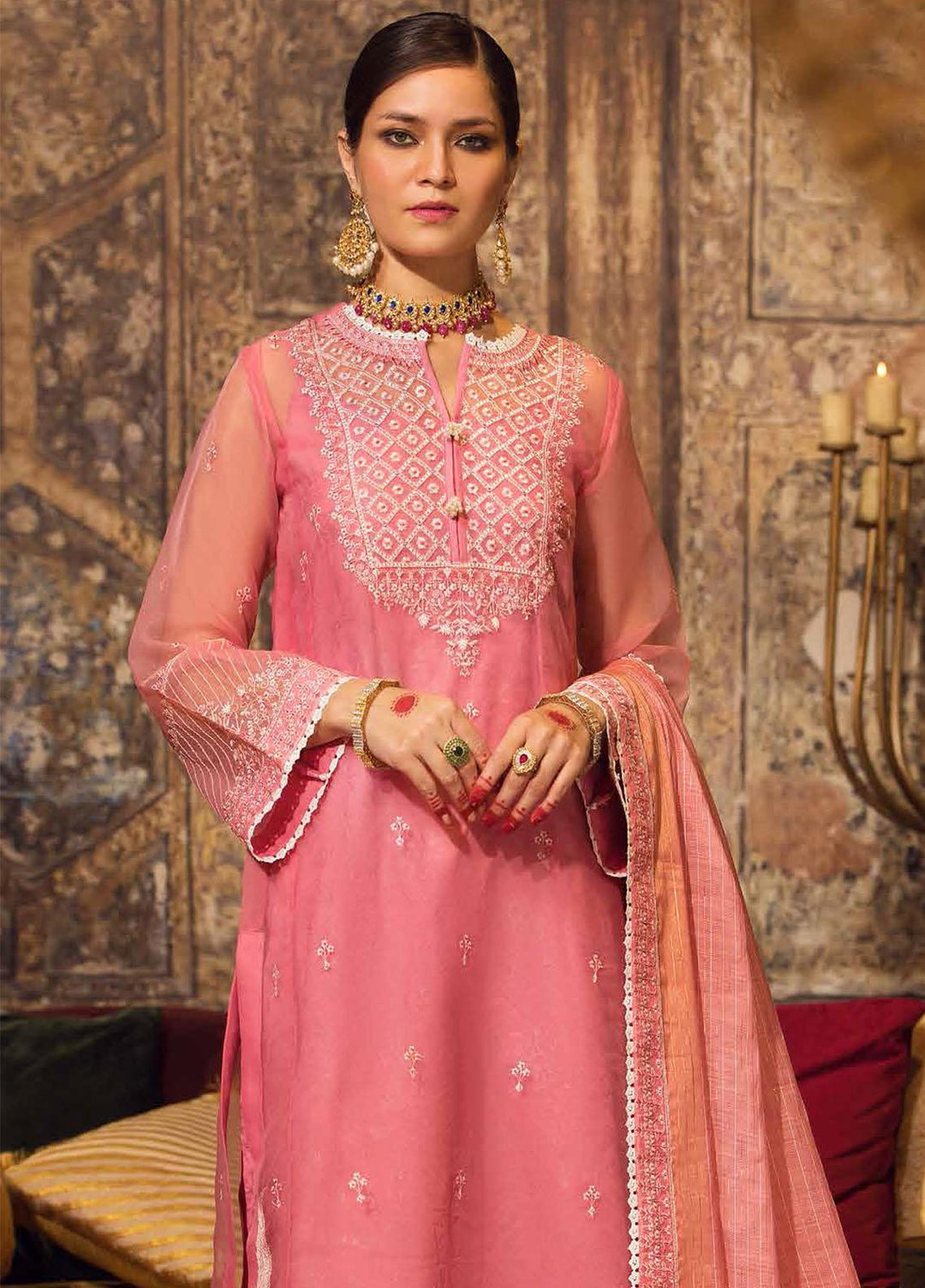Gul Ahmed Embroidered Lawn Suits Unstitched 3 Piece GA23F FE-32046 - Festive Collection
