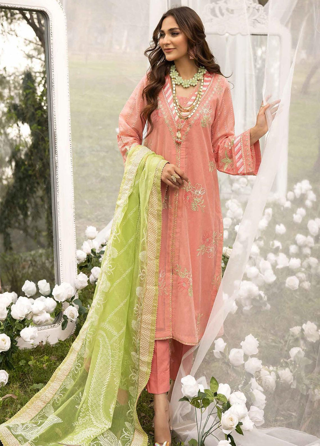 Gul Ahmed Embroidered Lawn Suits Unstitched 3 Piece GA23F FE-32048 - Festive Collection