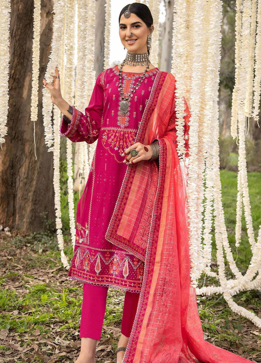 Gul Ahmed Embroidered Lawn Suits Unstitched 3 Piece GA23F FE-32049 - Festive Collection