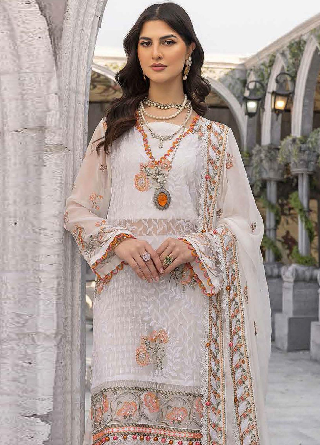 Gul Ahmed Embroidered Lawn Suits Unstitched 3 Piece GA23F FE-32050 - Festive Collection