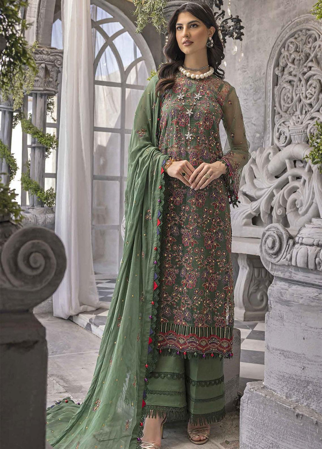 Gul Ahmed Embroidered Lawn Suits Unstitched 3 Piece GA23F FE-32051 - Festive Collection