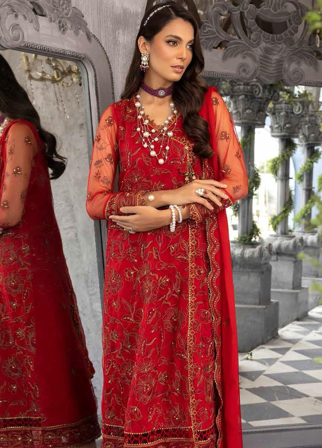 Gul Ahmed Embroidered Lawn Suits Unstitched 3 Piece GA23F FE-32053 - Festive Collection
