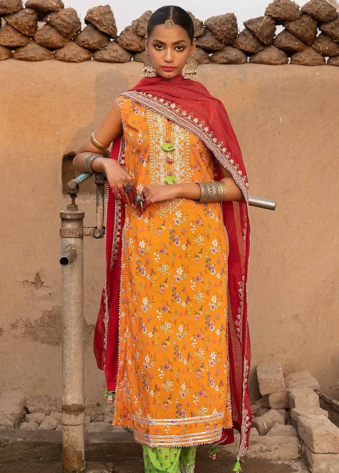 Gul Ahmed Embroidered Lawn Suits Unstitched 3 Piece GA23F FE-32099 - Festive Collection