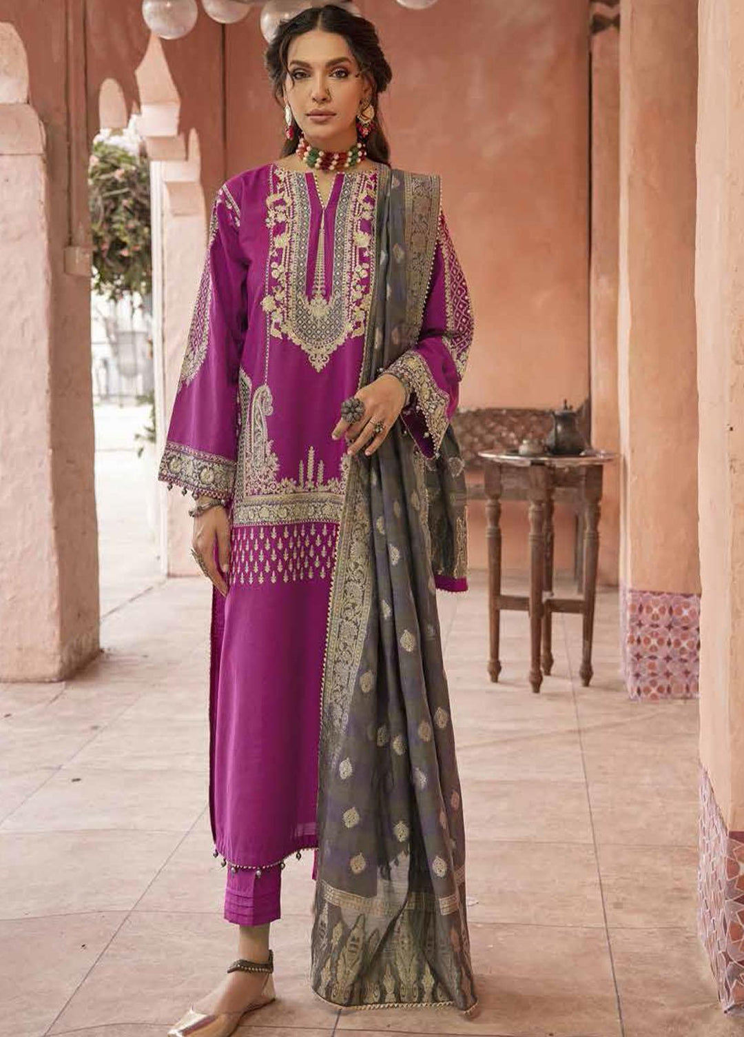 Gul Ahmed Embroidered Lawn Suits Unstitched 3 Piece GA23F FE-32112 - Festive Collection