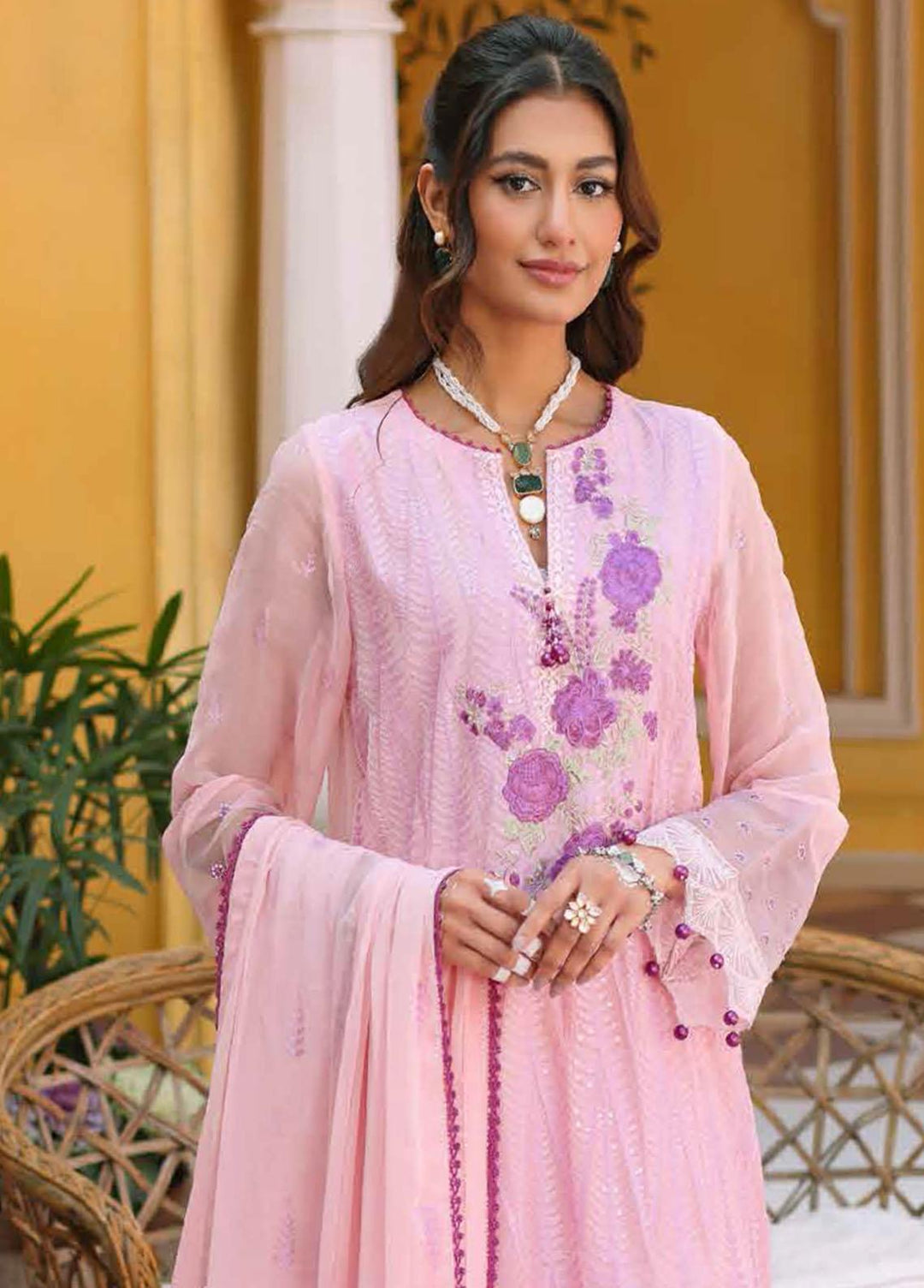 Gul Ahmed Embroidered Lawn Suits Unstitched 3 Piece GA23F LE-32012 - Festive Collection