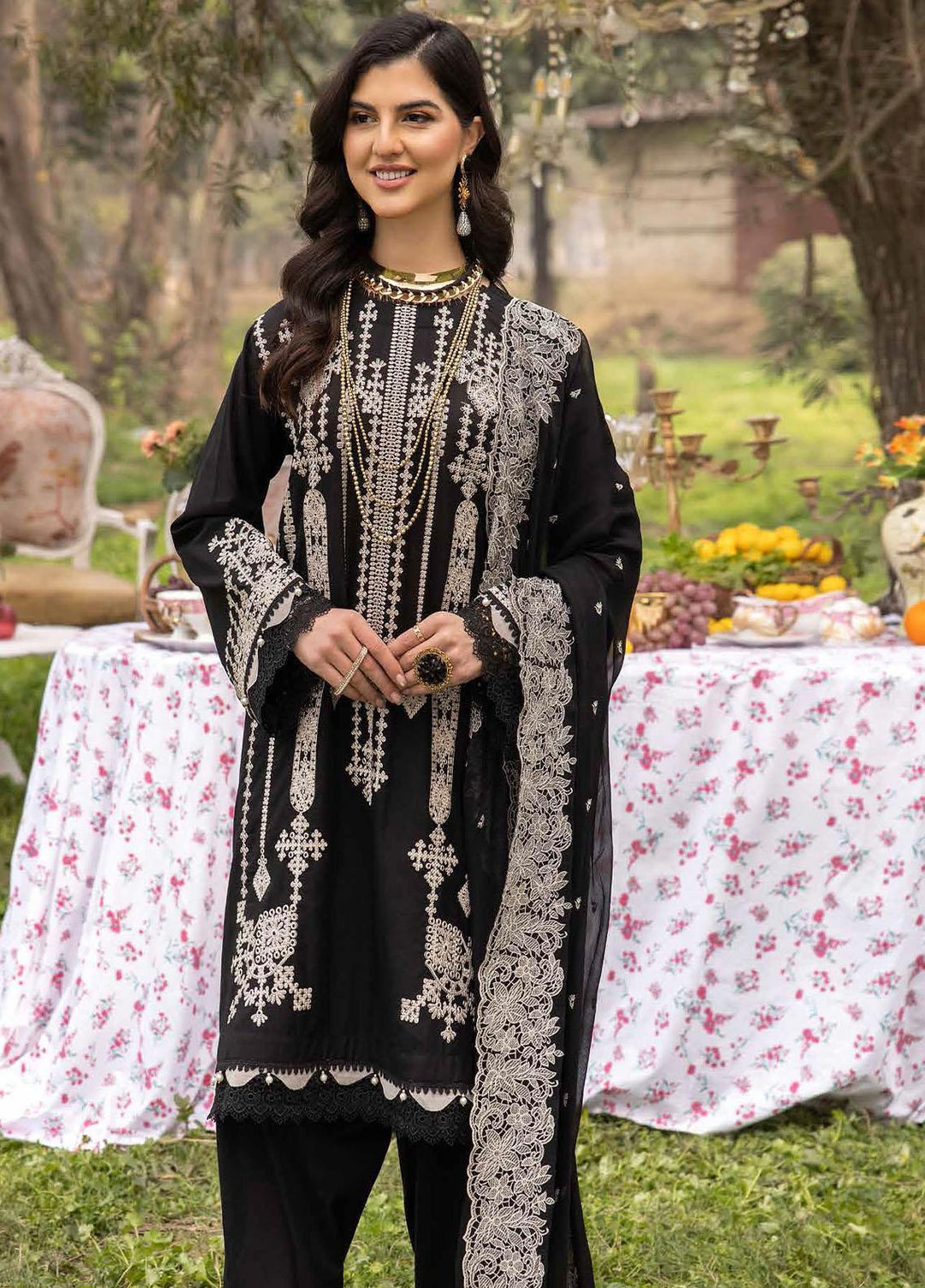 Gul Ahmed Embroidered Lawn Suits Unstitched 3 Piece GA23F PM-32008 - Festive Collection