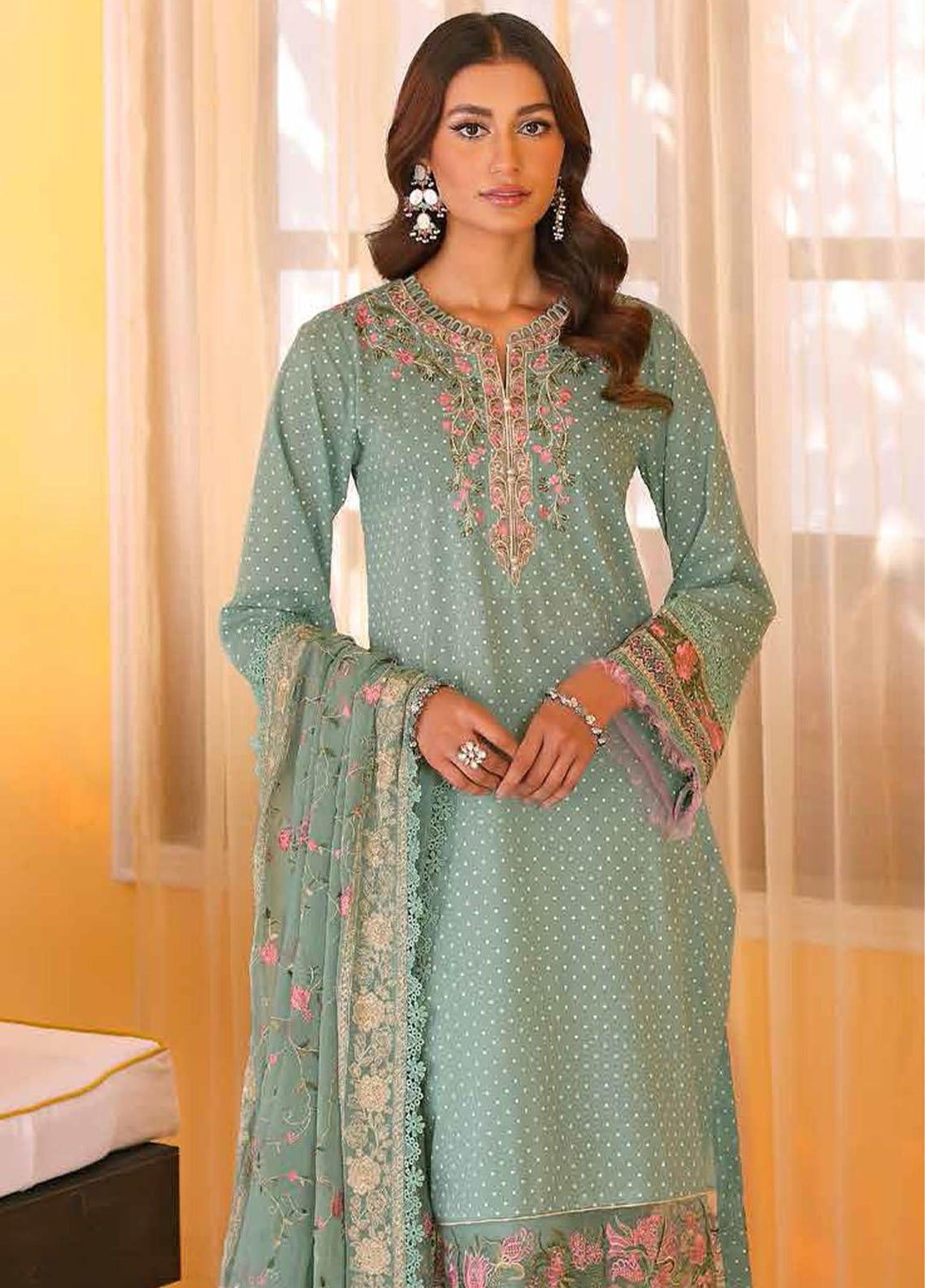 Gul Ahmed Embroidered Lawn Suits Unstitched 3 Piece GA23F PM-32019 - Festive Collection