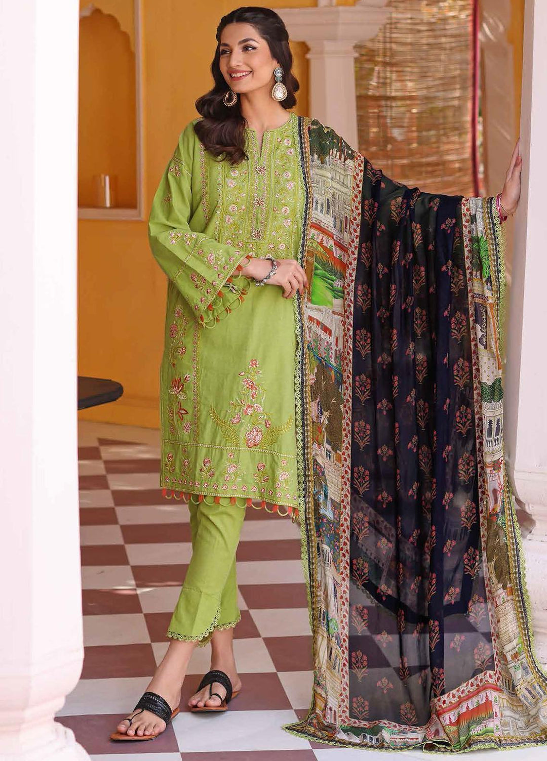 Gul Ahmed Embroidered Lawn Suits Unstitched 3 Piece GA23F SSM-32012 - Festive Collection