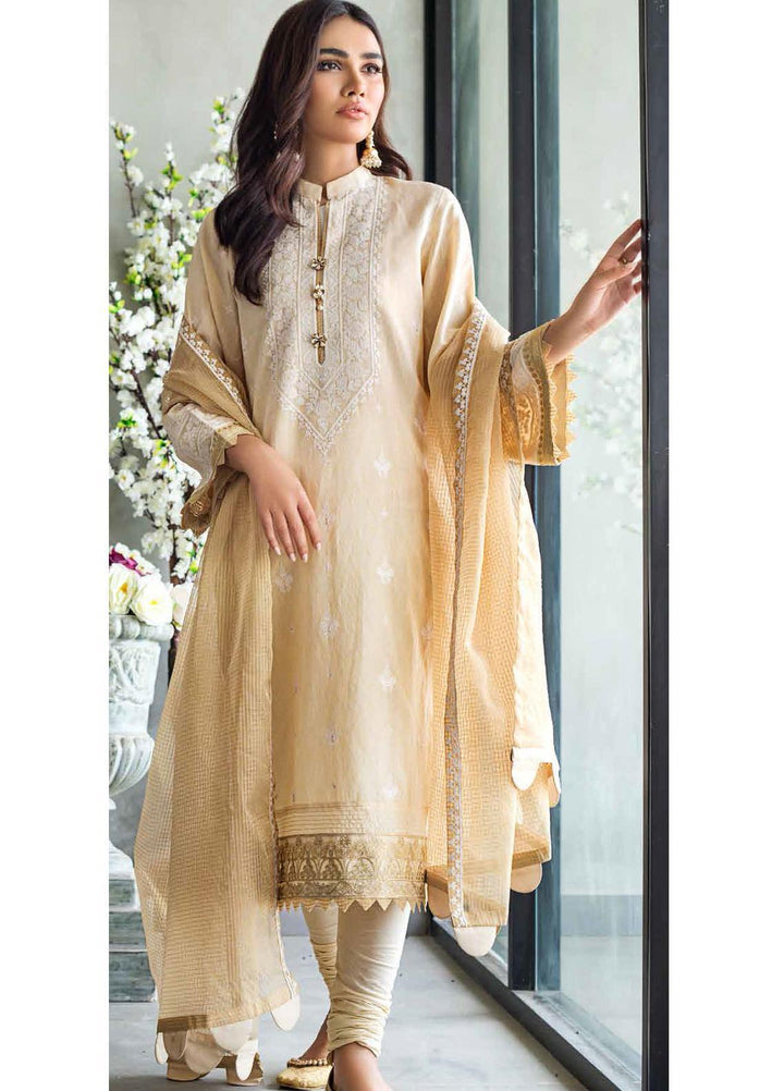 Gul Ahmed Embroidered Cotton Silk Suits Unstitched 3 Piece GA21FL 12215 - Luxury Festive Collection
