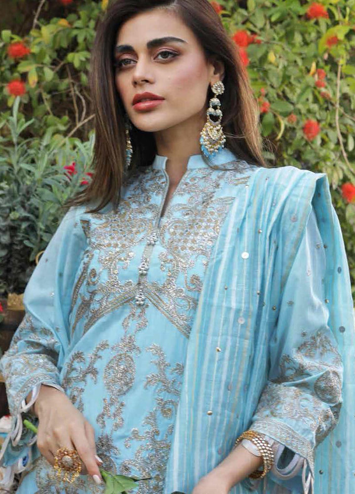 Gul Ahmed Embroidered Lawn Suits Unstitched 3 Piece GA21FL 12216 Zeenat - Luxury Festive Collection