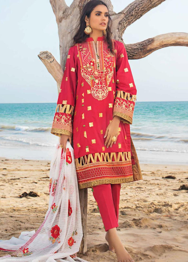 Gul Ahmed Embroidered Dobby Suits Unstitched 3 Piece GA21FL 12219 Zubaidah - Luxury Festive Collection