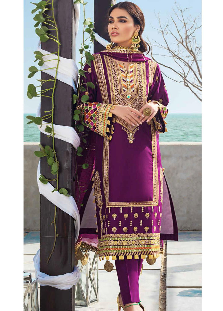 Gul Ahmed Embroidered Lawn Suits Unstitched 3 Piece GA21FL 12228 Bahar Banu - Luxury Festive Collection