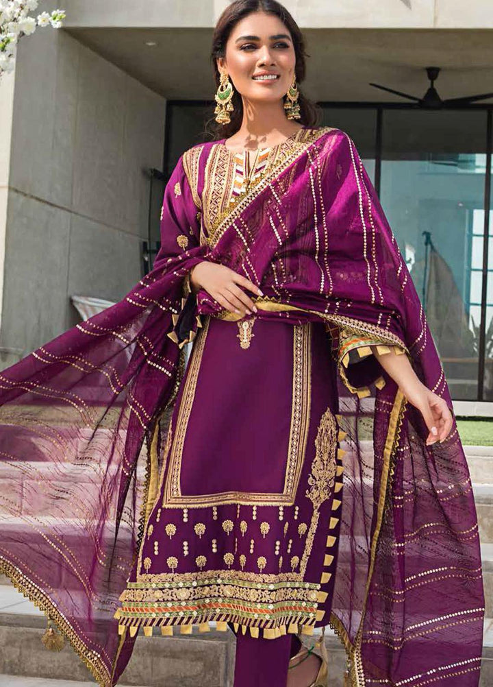 Gul Ahmed Embroidered Lawn Suits Unstitched 3 Piece GA21FL 12228 Bahar Banu - Luxury Festive Collection