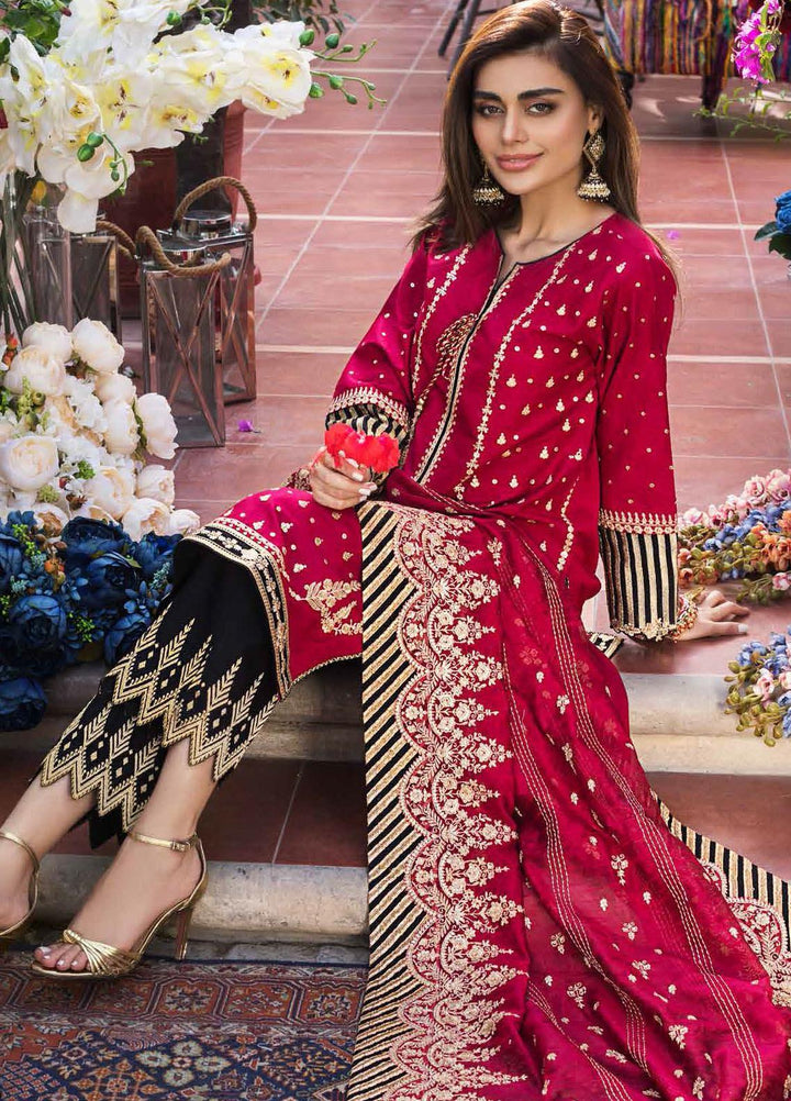 Gul Ahmed Embroidered Lawn Suits Unstitched 3 Piece GA21FL 12229 Bano Begum - Luxury Festive Collection