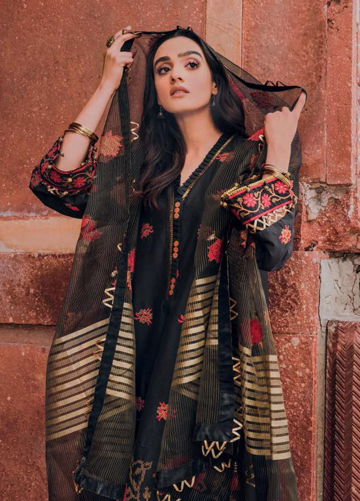 Gul Ahmed Embroidered Lawn Suits Unstitched 3 Piece GA22LF FE22016 - Luxury Eid Collection
