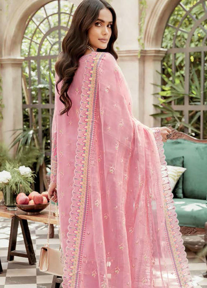 Gul Ahmed Embroidered Organza Suits Unstitched 3 Piece GA22LF FE12051 - Luxury Eid Collection