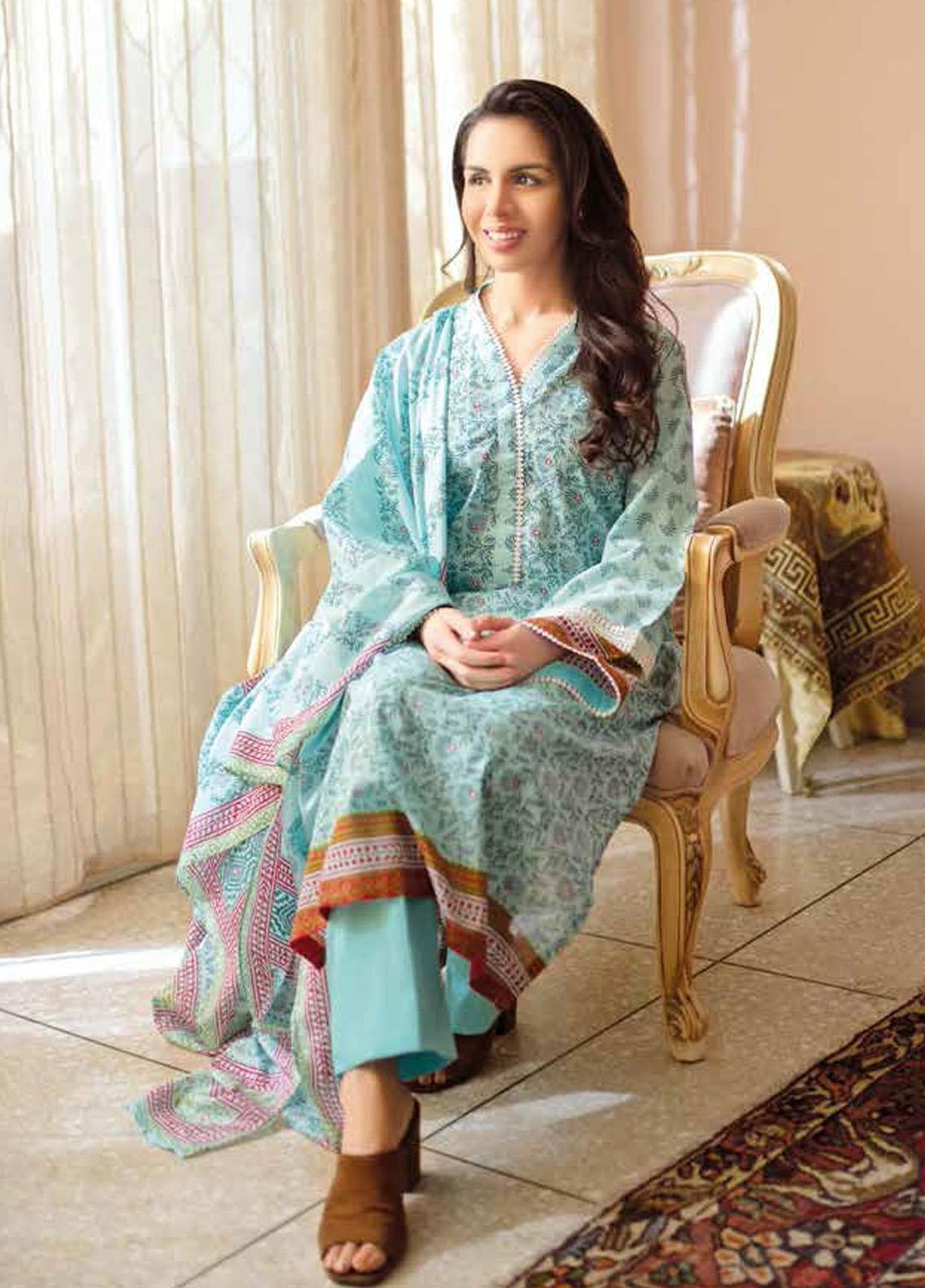 Gul Ahmed Printed Lawn Suits Unstitched 3 Piece GA22ML CL-22176 B - Summer Collection