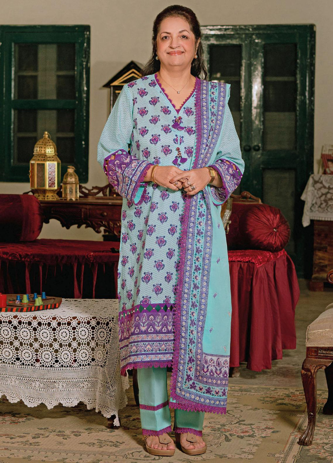Mother Collection By Gul Ahmed Printed Lawn Suits Unstitched 3 Piece GA23M CL-32077A - Summer Collection