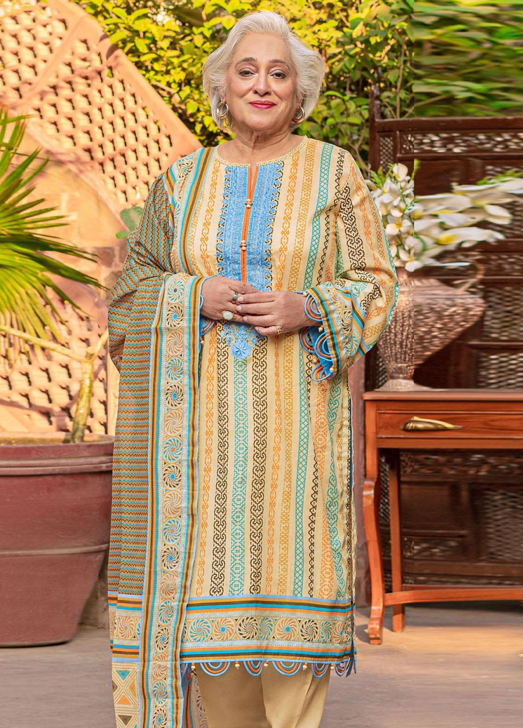 Mother Collection By Gul Ahmed Embroidered Lawn Suits Unstitched 3 Piece GA23M CL-32129 - Summer Collection