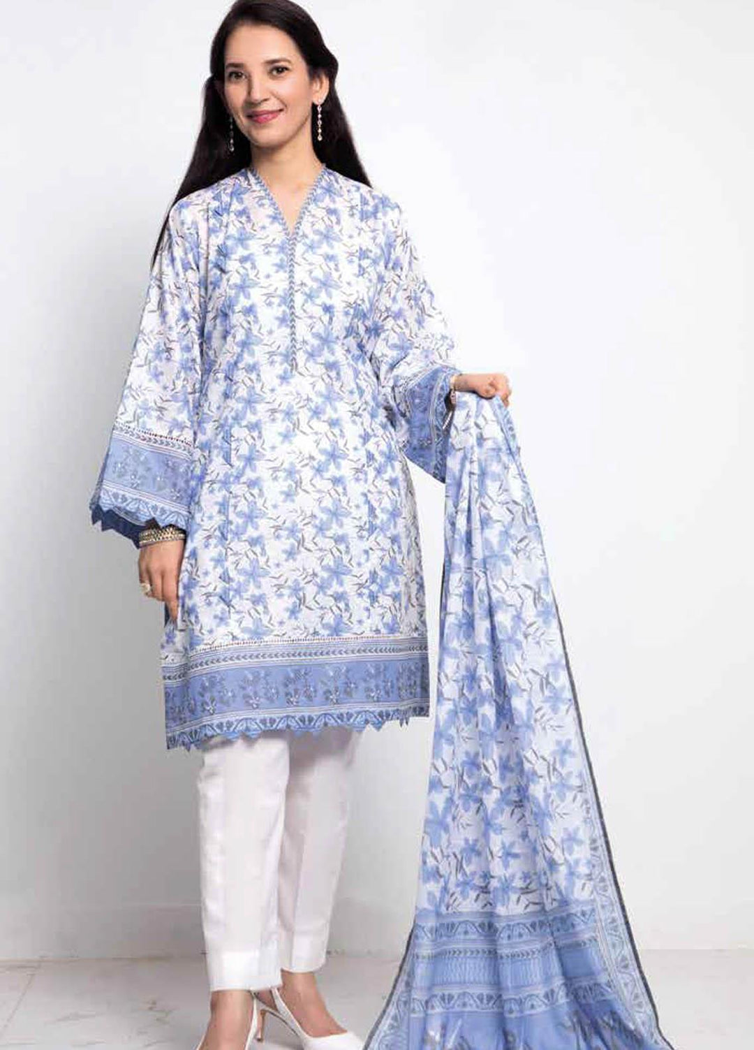 Gul Ahmed Printed Lawn Suits Unstitched 3 Piece GA21M CL-1092 A - Summer Collection
