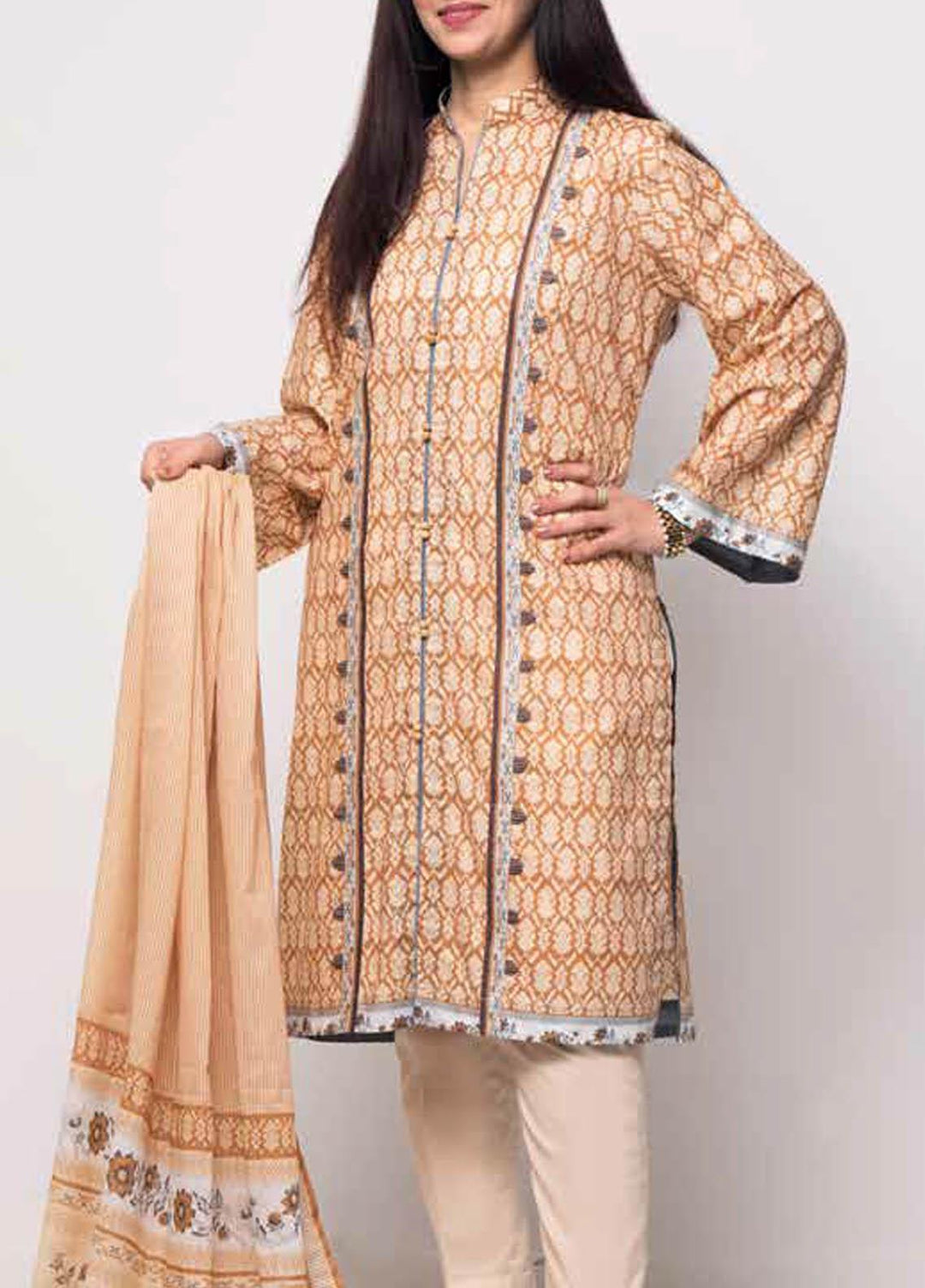 Gul Ahmed Printed Lawn Suits Unstitched 3 Piece GA21M CL-1099 A - Summer Collection