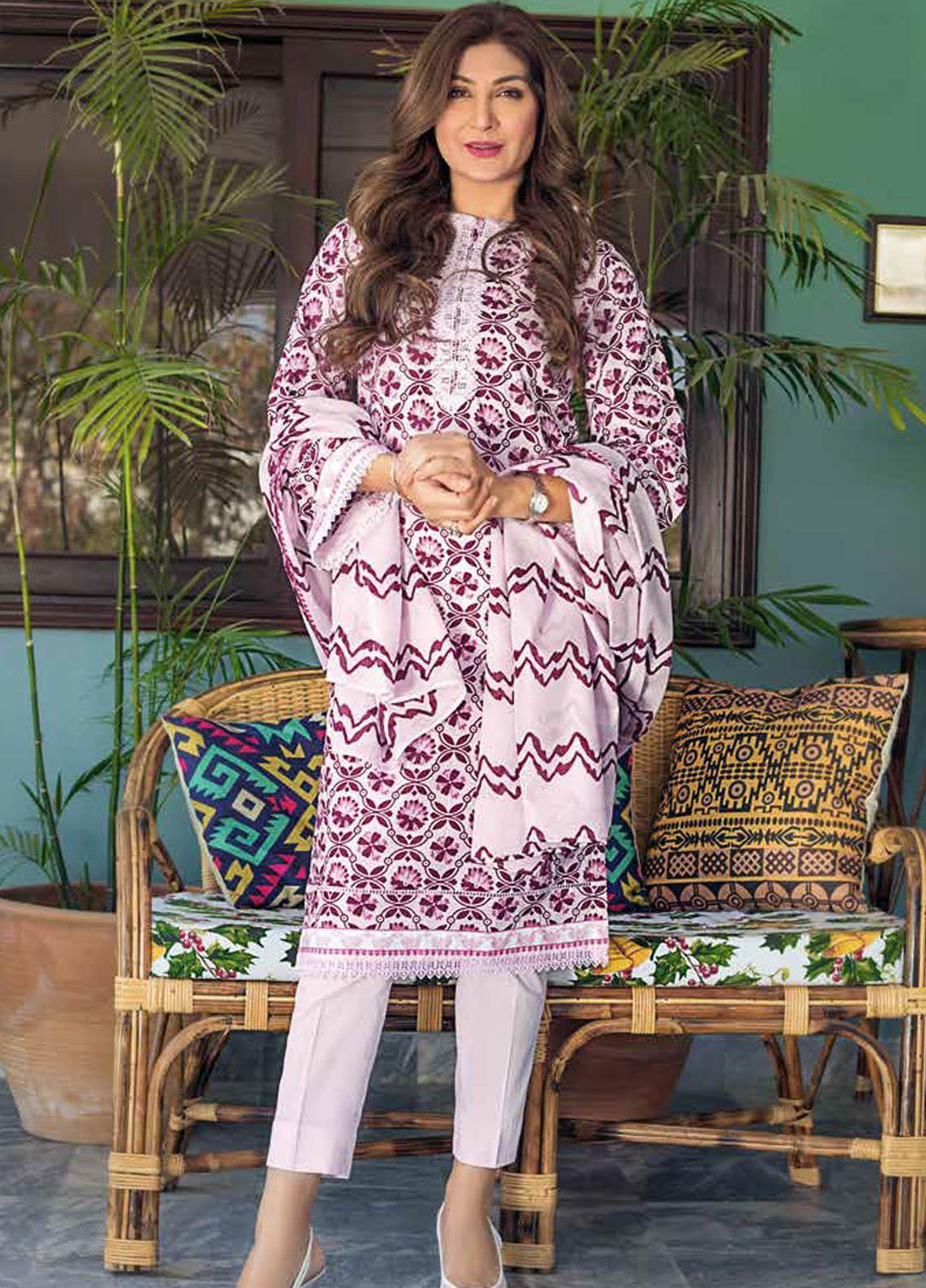 Gul Ahmed Printed Lawn Suits Unstitched 3 Piece GA21M CL-1103 B - Summer Collection