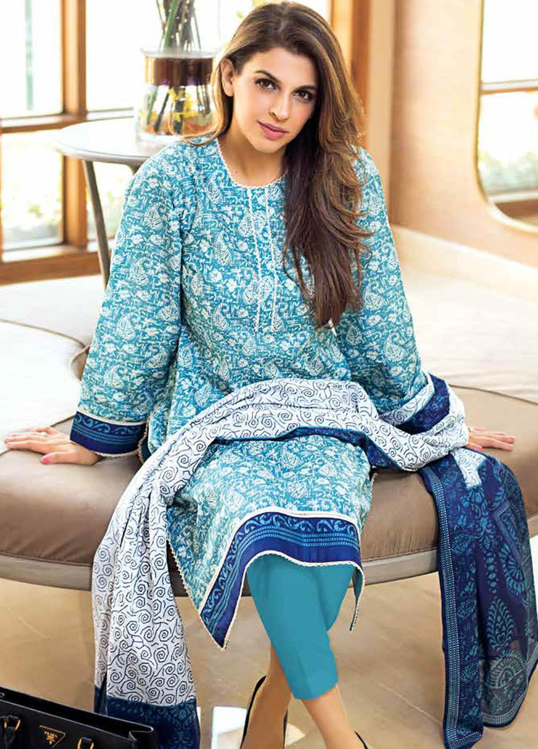 Gul Ahmed Printed Lawn Suits Unstitched 3 Piece GA21M CL-1106 B - Summer Collection