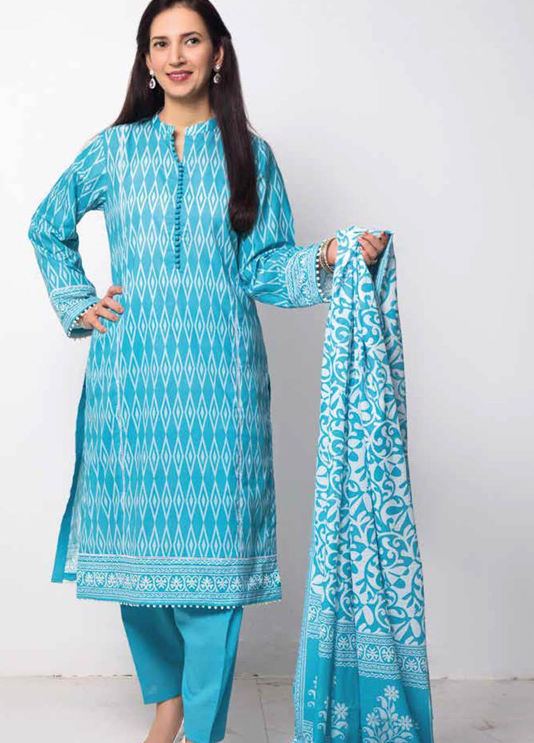 Gul Ahmed Printed Lawn Suits Unstitched 3 Piece GA21M CL-1110 A - Summer Collection