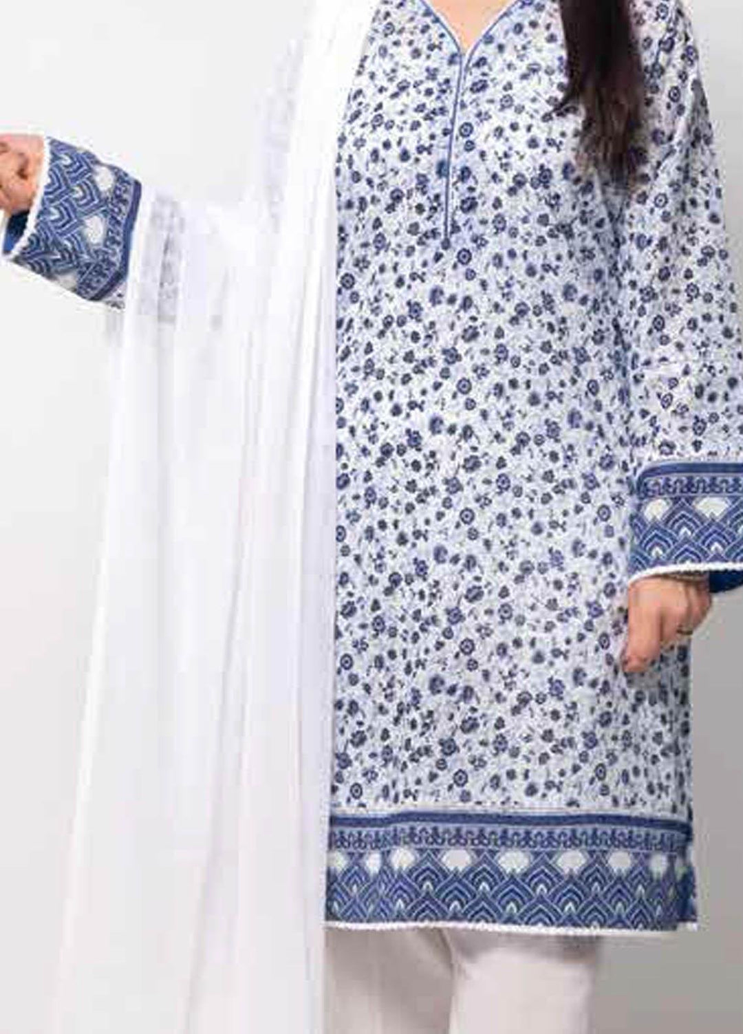 Gul Ahmed Printed Lawn  Unstitched Kurties GA21M SL-914 B - Summer Collection