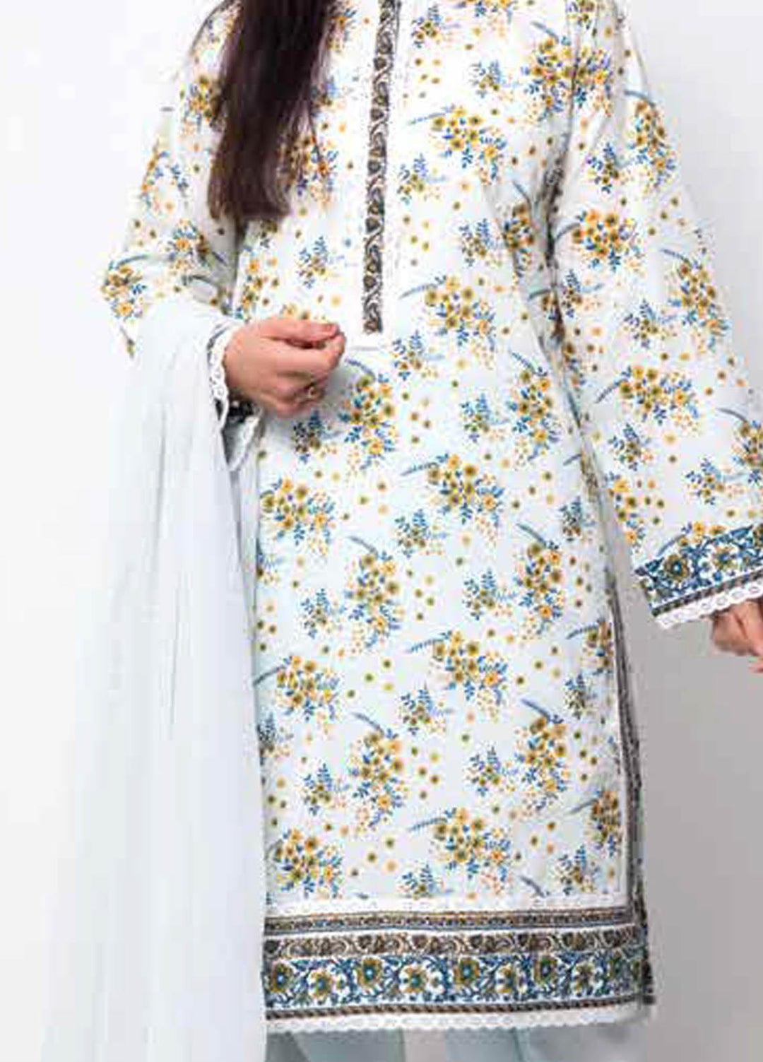 Gul Ahmed Printed Lawn Unstitched Kurties GA21M SL-915 A - Summer Collection